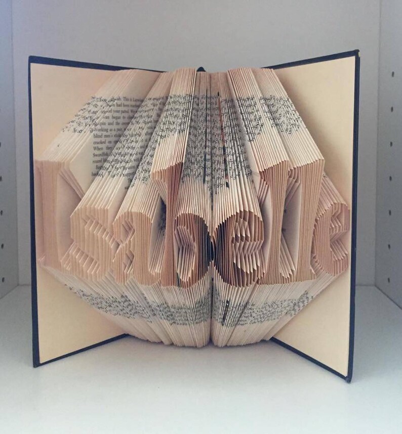 Any 8 letters Folded book art wedding gift anniversary gift Etsy