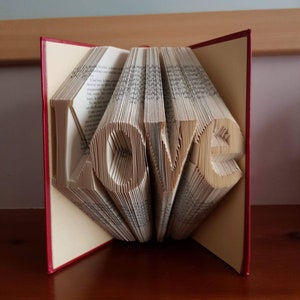 Folded book art Love, Love book, anniversary, first anniversary, paper anniversary, graduation, personalised book, personalized book image 4