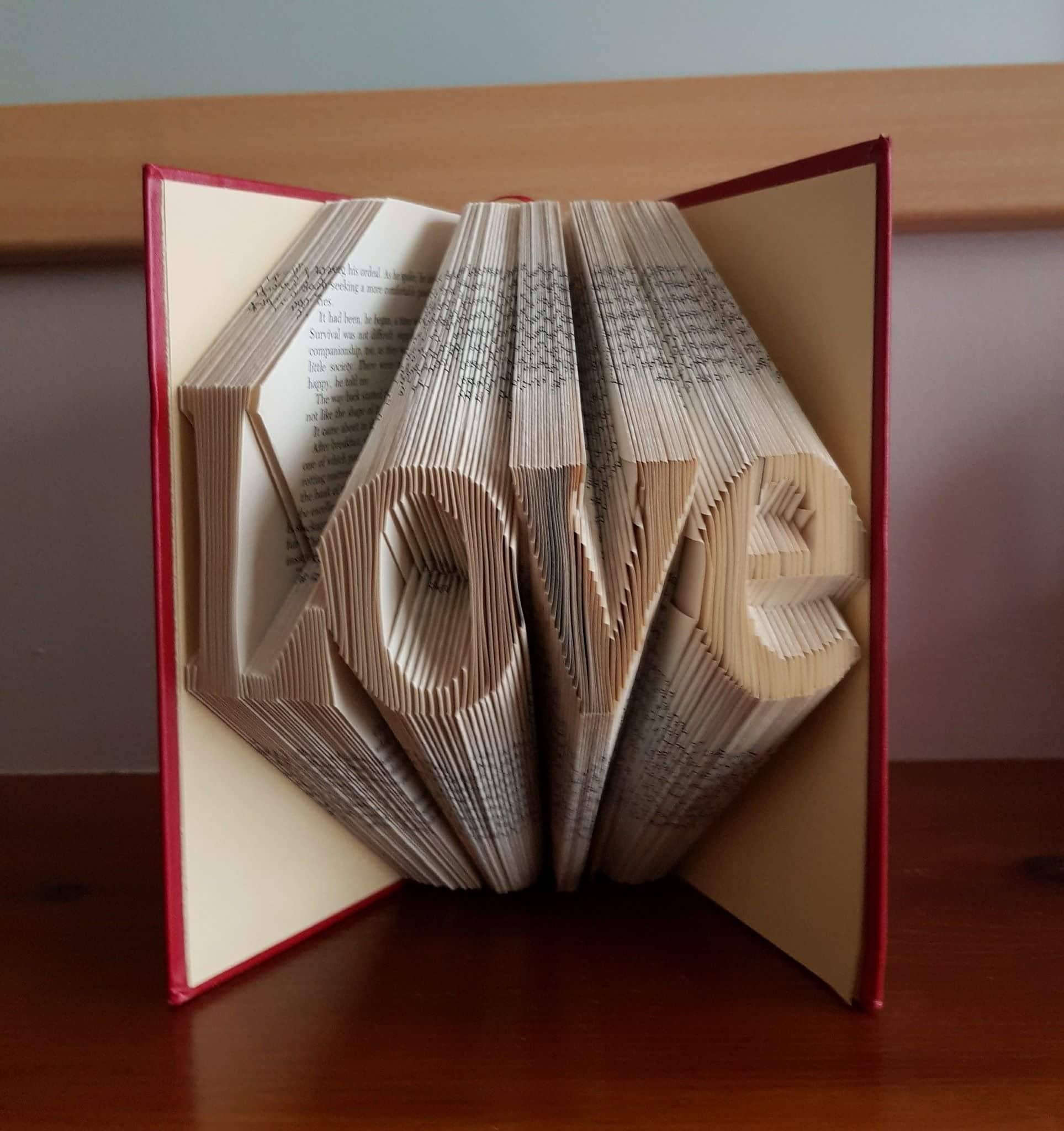 Love Folded book art wedding gift anniversary gift birthday Etsy