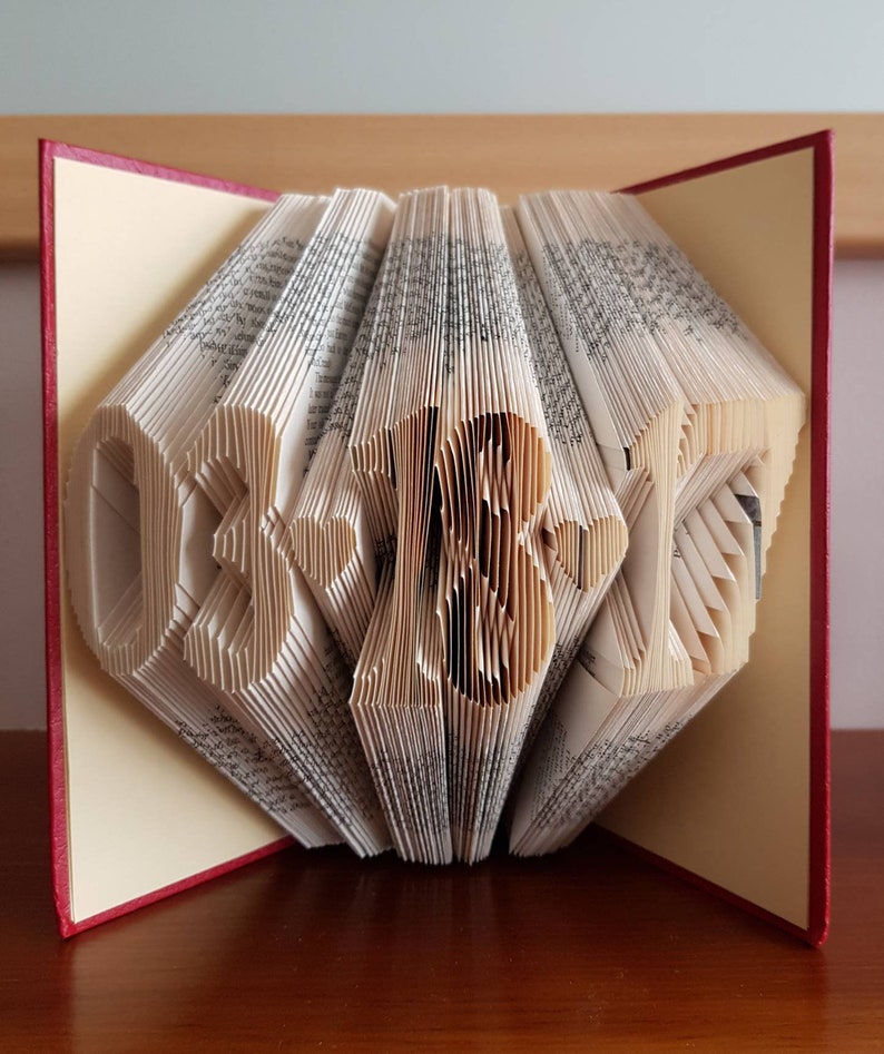 Folded book Special Date gift, date book for special birthday, wedding gift for couples, first anniversary gift for wife, paper anniversary image 3