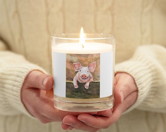 Een sojawaskaars van varkensglas