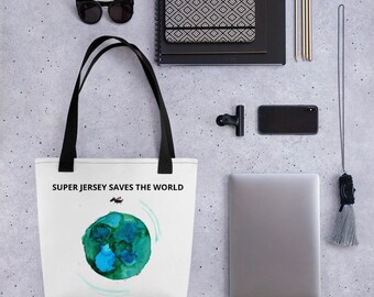 Super Jersey redt de wereld tote bag