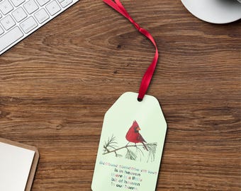 Kardinaal metalen ornament - iemand van wie we houden is in de hemel Sentiment