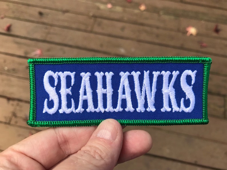 Steve Largent Seattle Seahawks Go Hawks Embroidered Patch Old School Iron on Patch Russell Wilson Retro Vintage