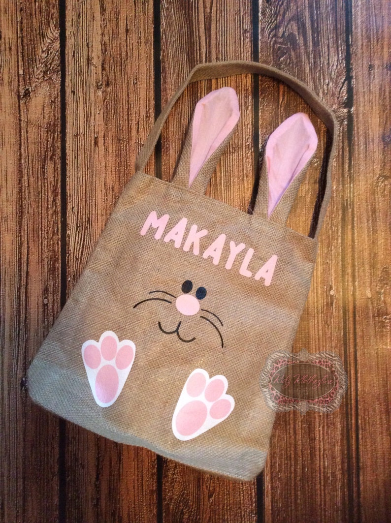 Easter Basket Personalized Easter Basket Burlap Bag Easter Etsy