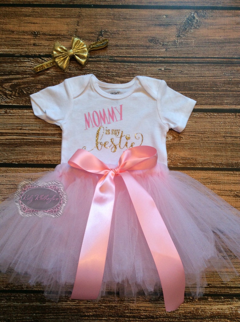Baby Onesie Mommy is My Bestie Tutu Set Mother's Day Etsy