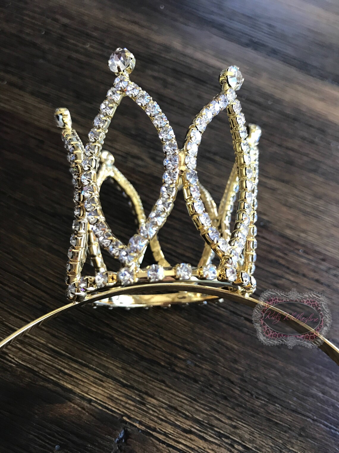 Rhinestone Gold Tiara Crown Birthday Girl Flower Girl Photo Etsy France