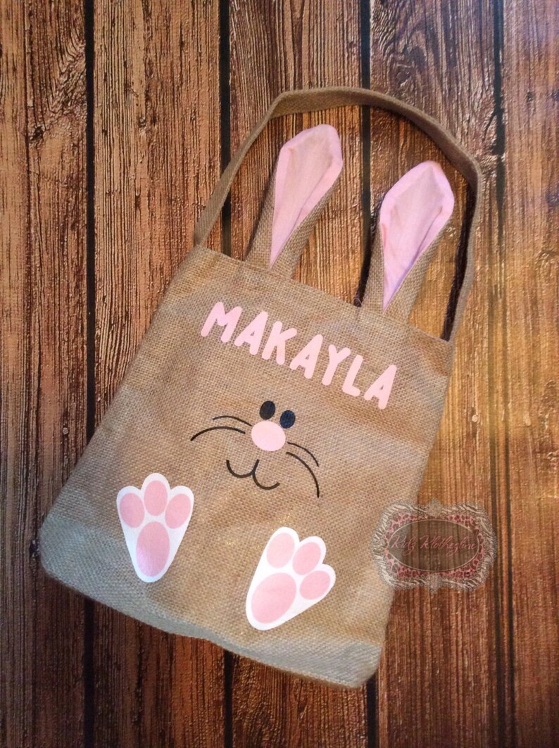 Easter Basket Personalized Easter Basket Burlap Bag Easter Etsy