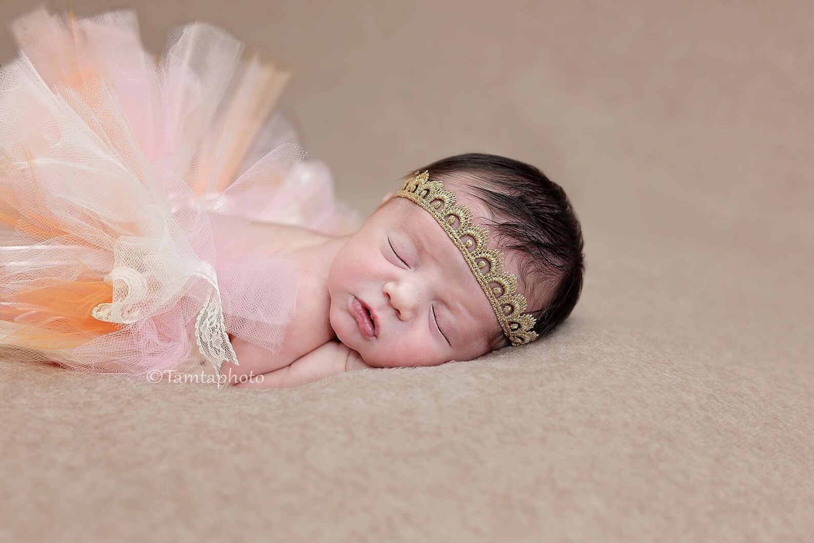 Gold Lace Headband Crown Christening Headband Newborn Photo Etsy