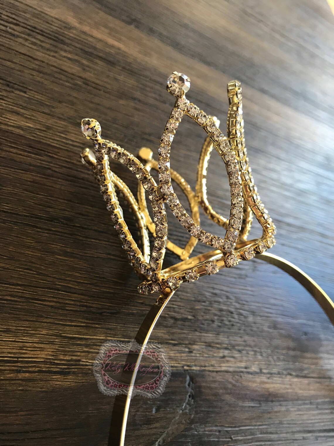 Rhinestone Gold Tiara Crown Birthday Girl Flower Girl Photo Etsy France