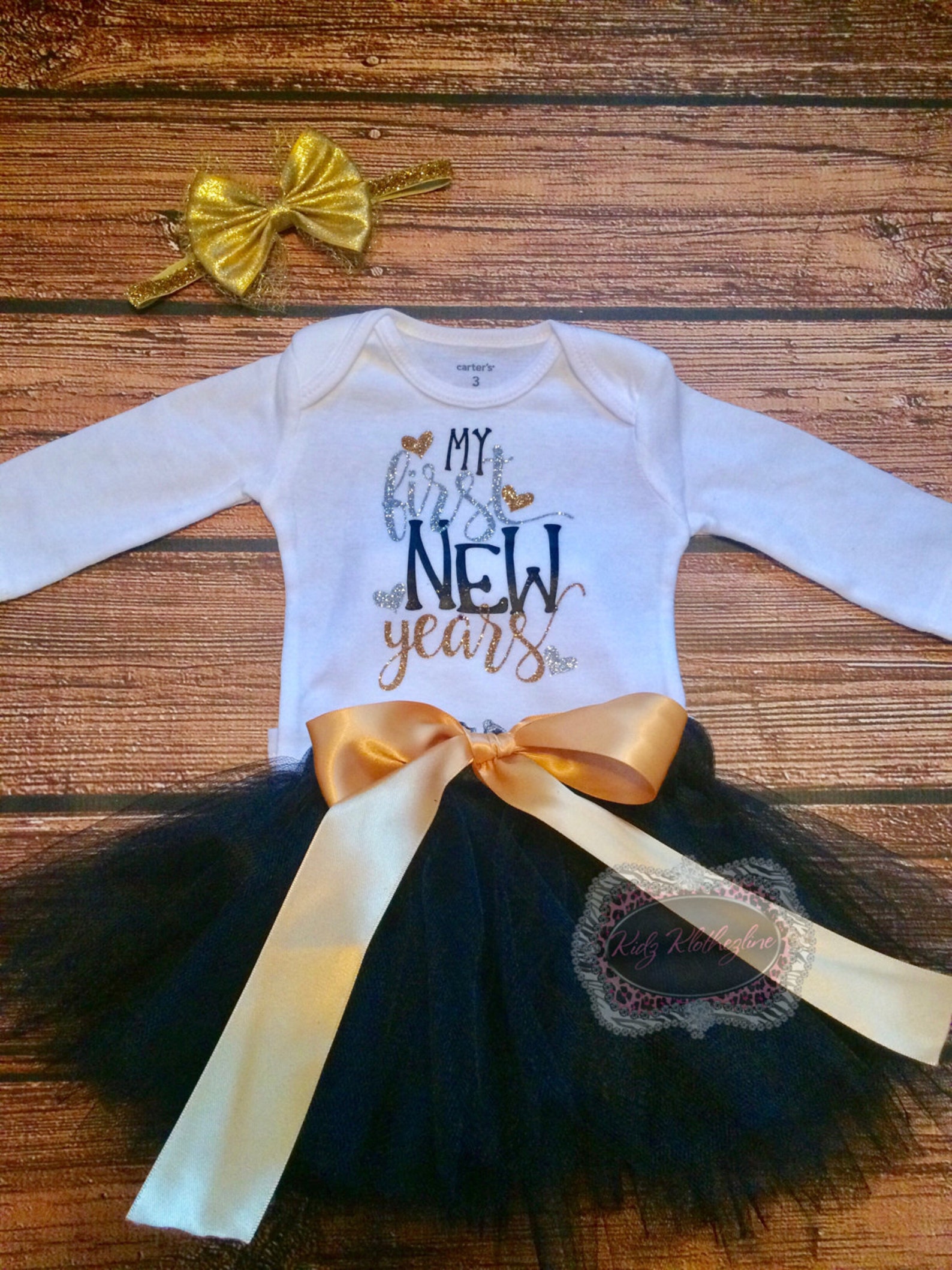 My First New Years Tutu Set Onesie Outfit Baby Girl Onesie Etsy