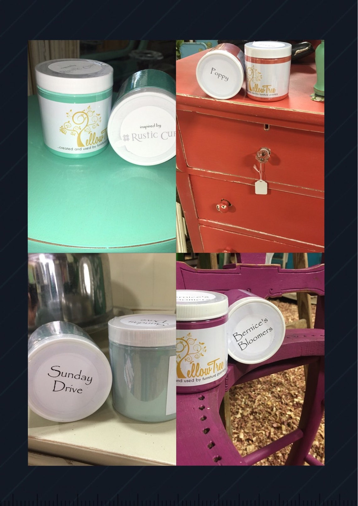 Yellow Tree Chalk Style Paint Etsy