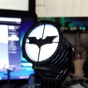 Magnetic 3d printed USB powered batsignal lamp with switch and Magnet Free Shipping