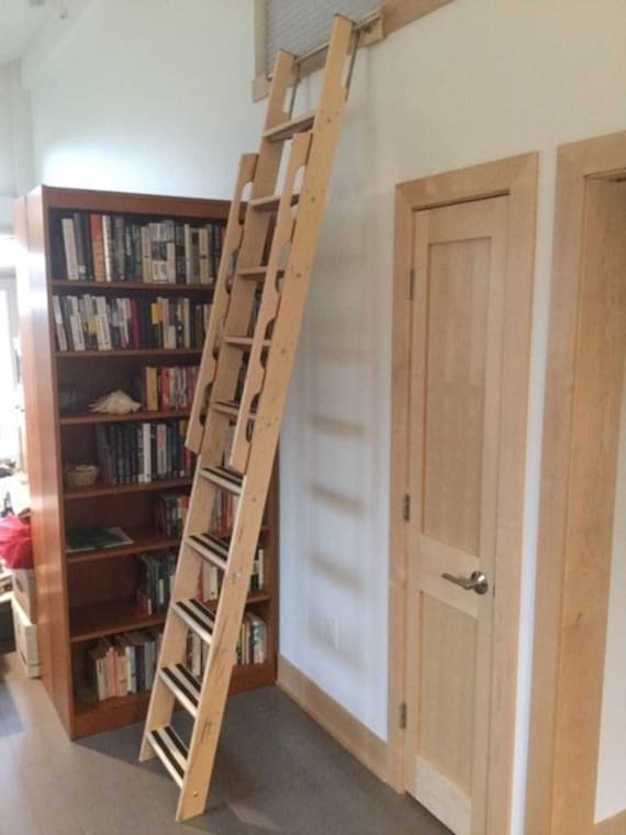 Loft Ladder with Wooden Marine Style Handrails Made from Etsy