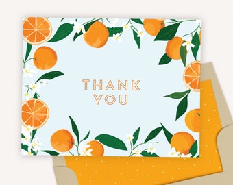 Orange Slice and Leaves Pattern Boho Blank Birthday Greeting Card Instant Download Printable