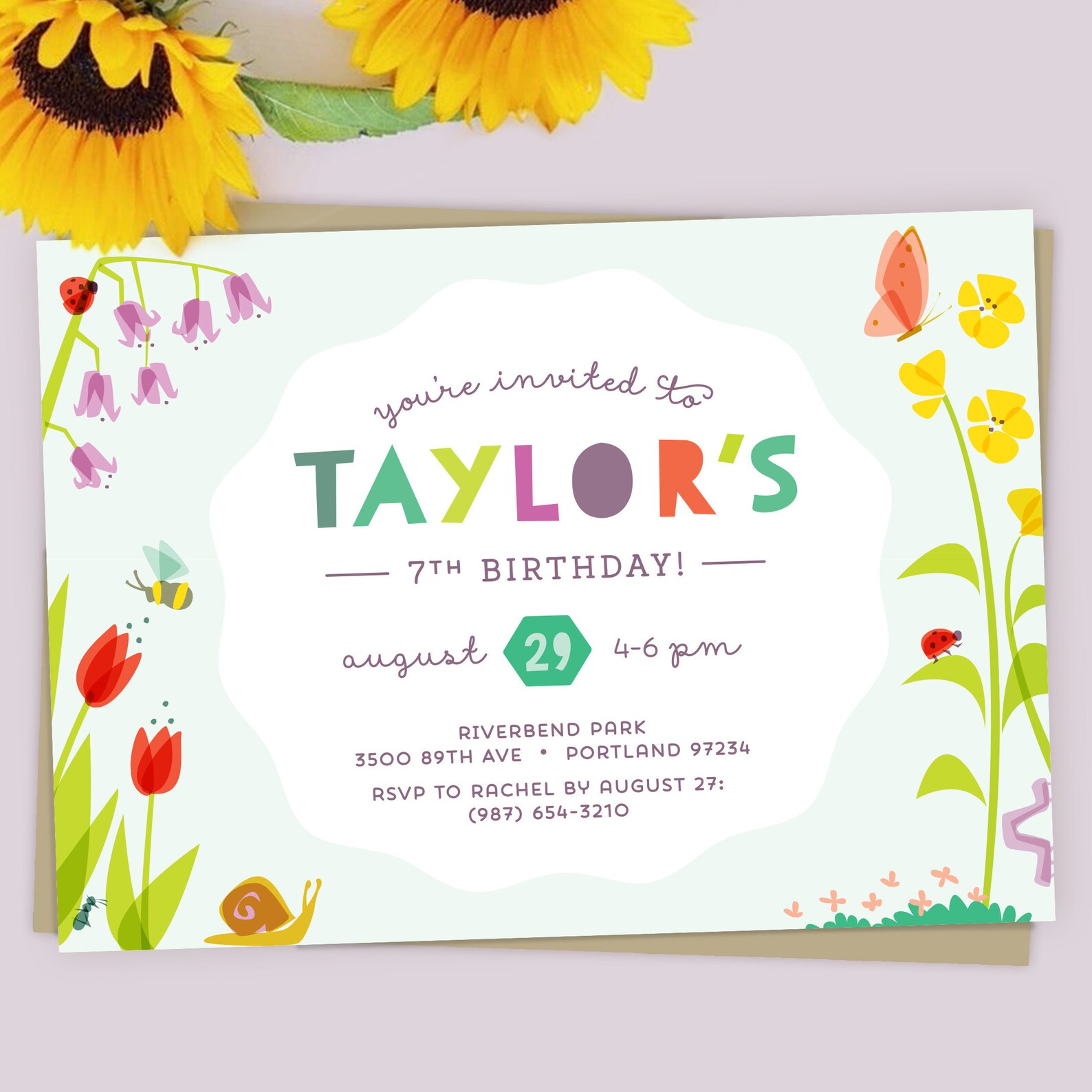 Wildflower Birthday Invitation Nature birthday Party Etsy