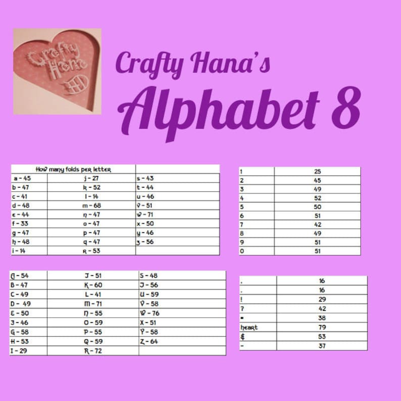 book folding pattern alphabet alphabet 8 funky slim medium