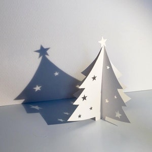 Papercutting Template - 3d Christmas Tree - make your own Papercut -Jpeg - resizable - commercial rights included - Instant Download