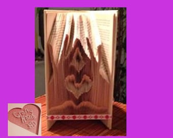 Book Folding Pattern - Hands Heart - 287 Folds - Measure, Mark & Fold - Pattern#85