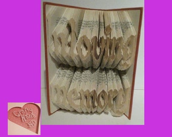 Book Folding Pattern - In Loving Memory -  304 Folds, Cut Multiliner - Full Instructions included - Pattern #546