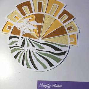 Papercutting Template - Sun & Tree - Cut your own Papercut -Jpeg/pdf/psd - Commerical Rights Included - Instant Download