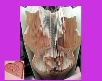 Book Folding Pattern - Cat Hearts - 282 Folds -  Measure, Mark & Fold - Pattern #33