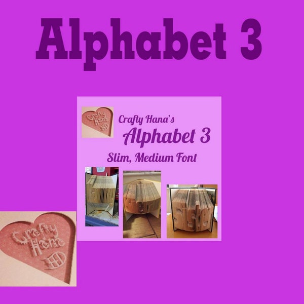 Book Folding Pattern Alphabet - ALPHABET 3 - Slimmer, less folds, Medium Font - PDF - Instant Download