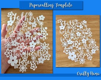 Papercutting Template Fathers hold your hand - JPEG and PDF files - Paper cutting - Commercial Rights inc Instant Download #172