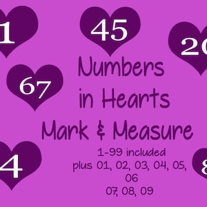 Book Folding Patterns - Full Set of Numbers in Hearts - 1 to 99 - Mark & Measure - PDF - Instant Download Bookfolding
