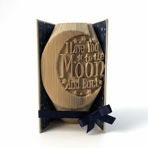 Book Folding Pattern - I Love You to the Moon and Back - 501 pages- Measure, Mark, Cut & Fold - DIY