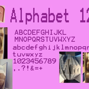 Buch Faltmuster - Alphabet 12 - Quadrat - Volles Alphabet zum Erstellen Ihrer eigenen Wörter und Muster-PDF - Instant Download