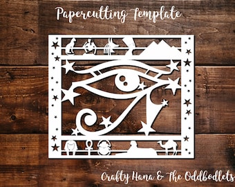Papercutting Template - Egypt Eye of Horus - JPEG/PDF files - Easy to resize - Commercial Rights included - Template 224