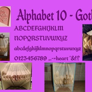 Book Folding Pattern - Alphabet 10 - Gothic - PDF - Full Alphabet Patterns - Instant Download