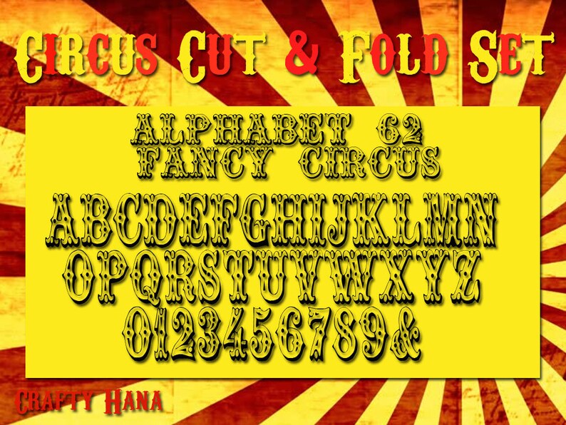 Mark Measure Cut /& Fold PDF Bookfolding how to instructions Book Folding Pattern Alphabet Alphabet 62 Fancy Circus