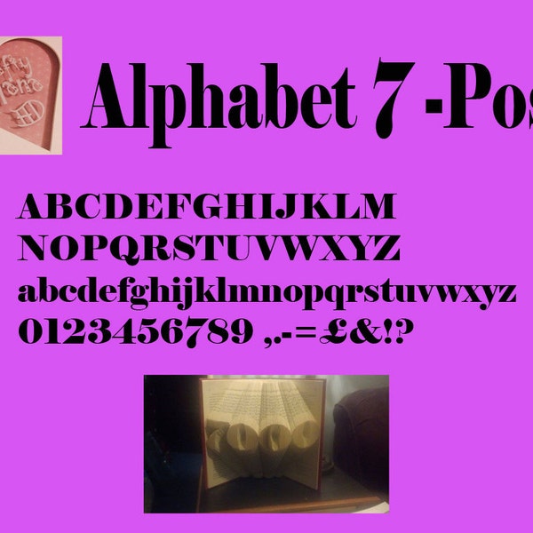 Book Folding Pattern - Posh Alphabet 7 - Measure, Mark & Fold - PDF - Instant Download