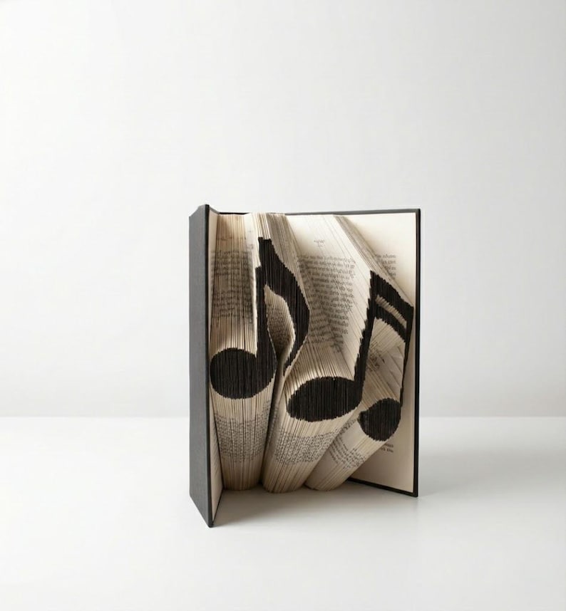 Music Notes Book Folding Pattern | 216 Folds | Musical Book Art ...