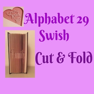 Book folding Pattern - Instant Download - Alphabet Mini Swish - Cut & Fold Alphabet Bookfolding Pattern -PDF - Measure, Mark, Cut and Fold