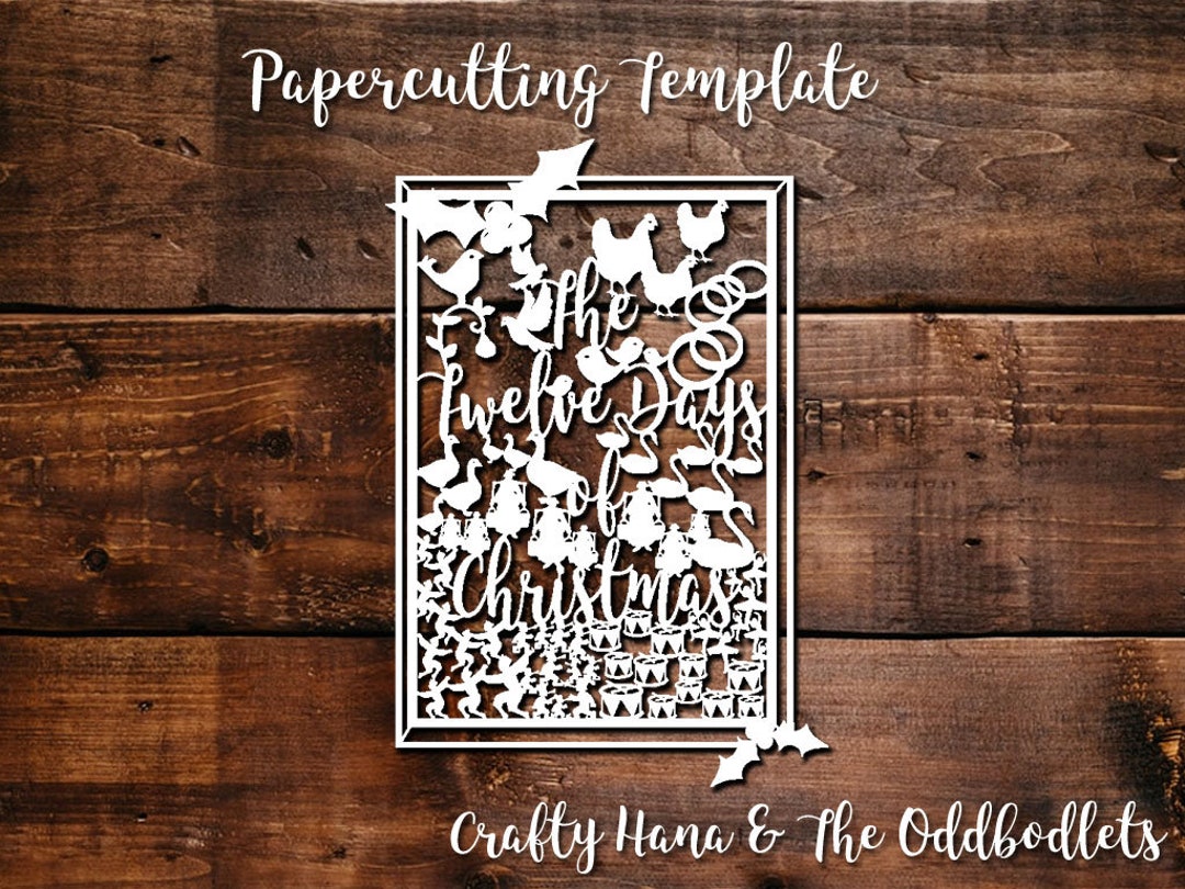 Papercutting Template - the 12 Days of Christmas - JPEG/PDF Files ...