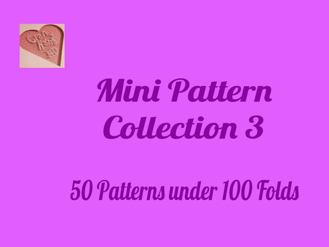 Mini Collection 3 - Book Folding Pattern - MMF - PDF - Under 100 Folds ...