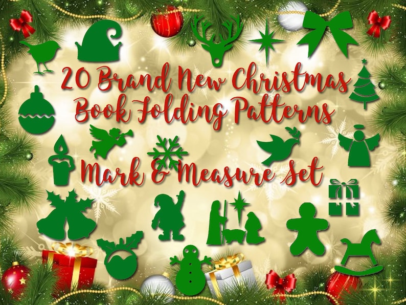 Measure /& Fold Bookfolding Patterns 20 Brand New Mark Emailed PDF files Christmas Book Folding Set
