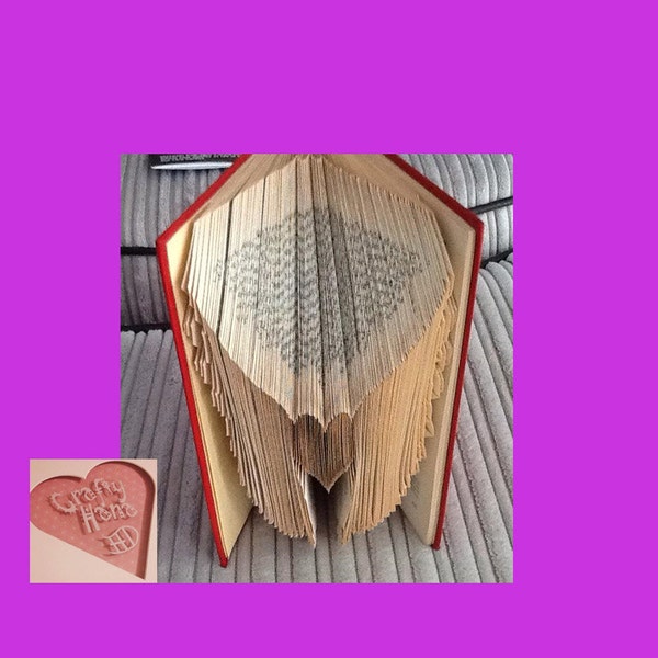 Book Folding Pattern - Angel Wings with Heart - 215 Folds -  Measure, Mark & Fold Method - Pattern #10