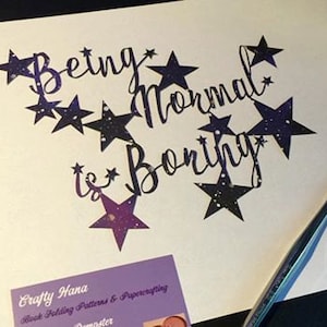 Papercutting Template - Being Normal is Boring - Cut your own Papercutting - JPEg resizable - commercial rights included -  Instant Download