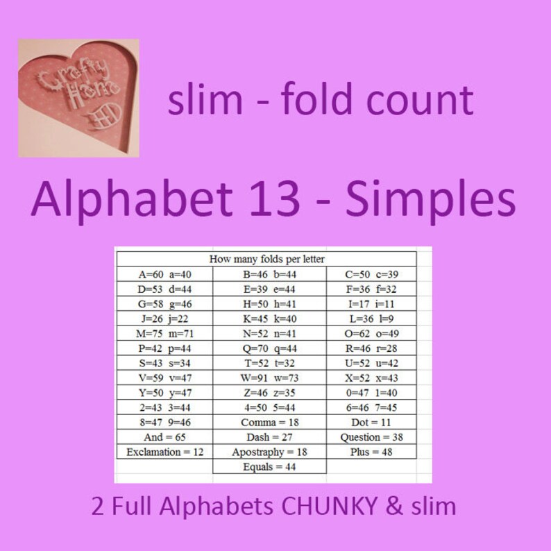Book Folding Pattern Alphabet 13 Simples 2 Alphabets Etsy UK