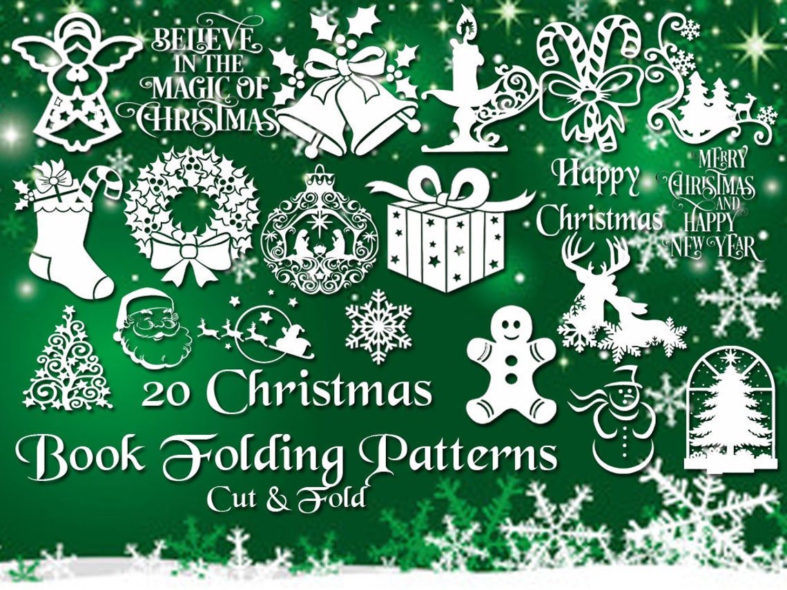 Christmas Book Folding Set 20 Brand New Cut &amp; Fold - Etsy