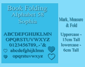 Book Folding Pattern Alphabet 58 - Sophia - Measure, Mark & Fold - Tall Slim Alphabet