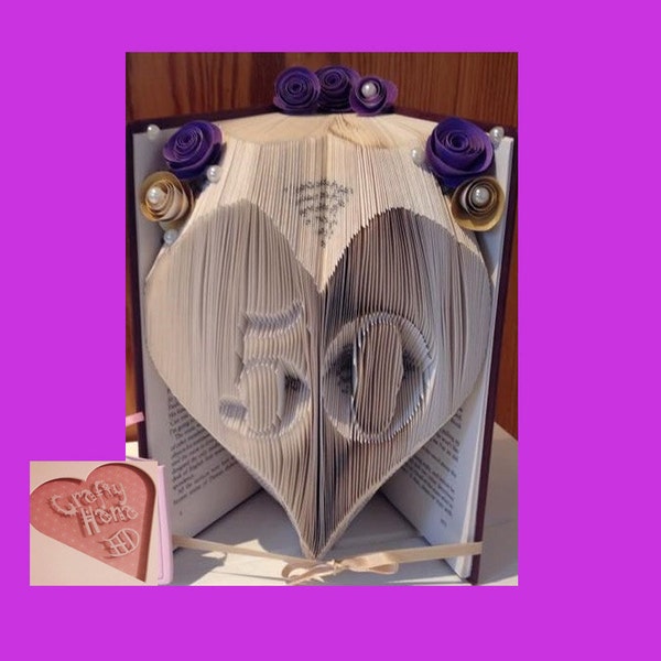 Book Folding Pattern - 50 in a heart - 279 Folds - Measure, Mark & Fold - Pattern #5