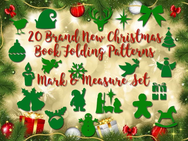 Measure /& Fold Bookfolding Patterns 20 Brand New Mark Emailed PDF files Christmas Book Folding Set
