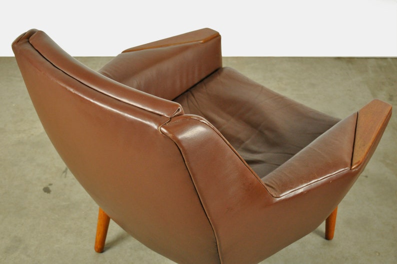 Vintage leather easy chair 2 by Madsen & Schubell for Bovenkamp 1960s Netherlands afbeelding 4