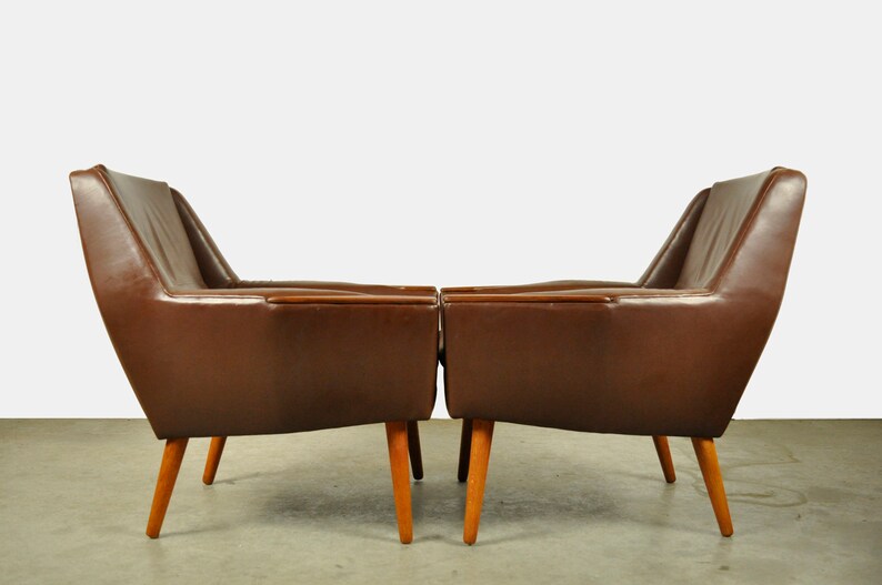 Vintage leather easy chair 2 by Madsen & Schubell for Bovenkamp 1960s Netherlands afbeelding 3