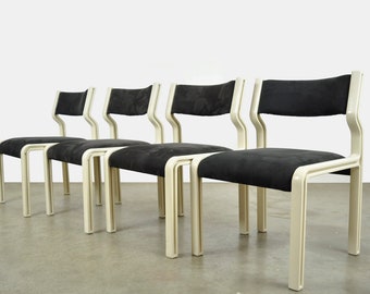 Set aus 4 experimentellen Esszimmerstühlen von Pierre Mennen für Pastoe, 1972, Niederlande